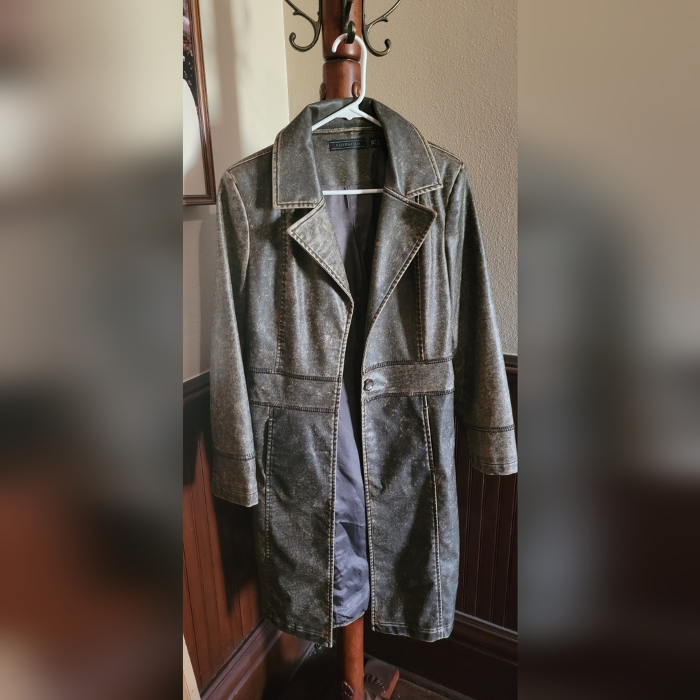 Brown faux leather jacket
